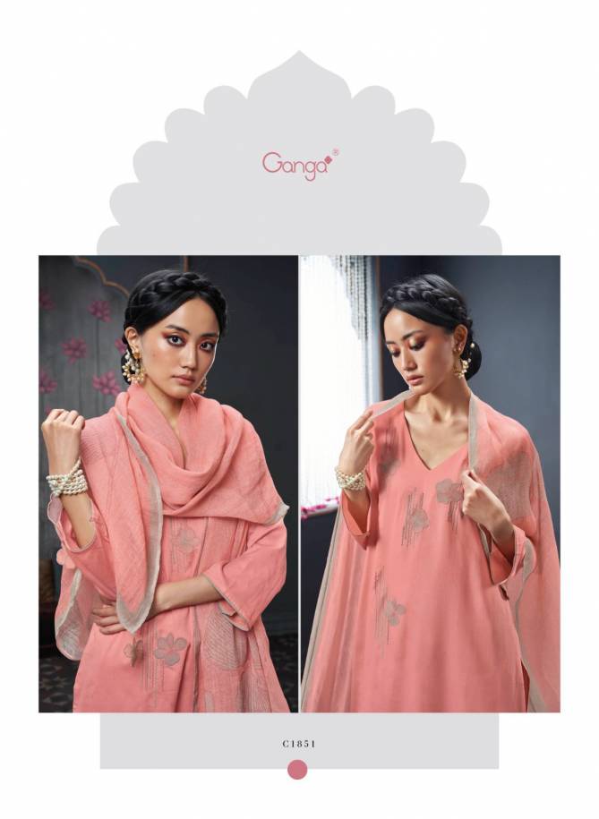 Nadine By Ganga Embroidery Premium Cotton Dress Material Wholesale Price In Surat